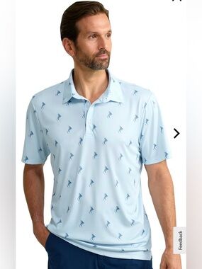 Huk Printed KC Pursuit Polo UPF 50 Marlin Fishing Outdoors Preppy Beach